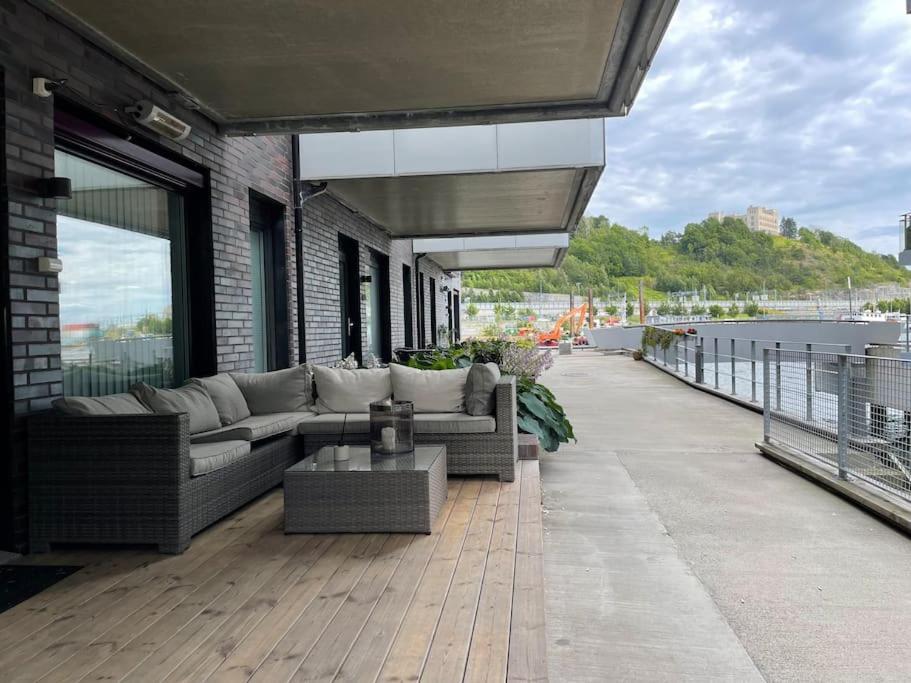 Oceanfront Apartment - Oslo Central - Private Patio Esterno foto