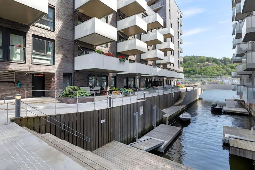 Oceanfront Apartment - Oslo Central - Private Patio Esterno foto